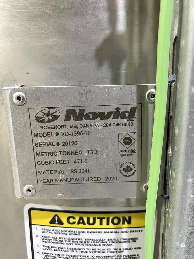 Used Used 3528 Gallon Tank (471.6 Cu.Ft. Silo), 304L Stainless Steel