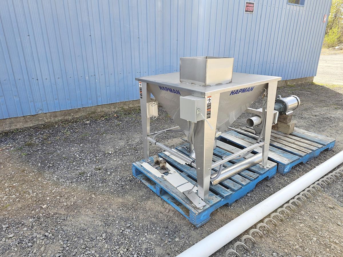Used Harry Davis NY - Lot 140A - Hopper + Lot 140B - Auger Elevator with Motor (inventoried together)