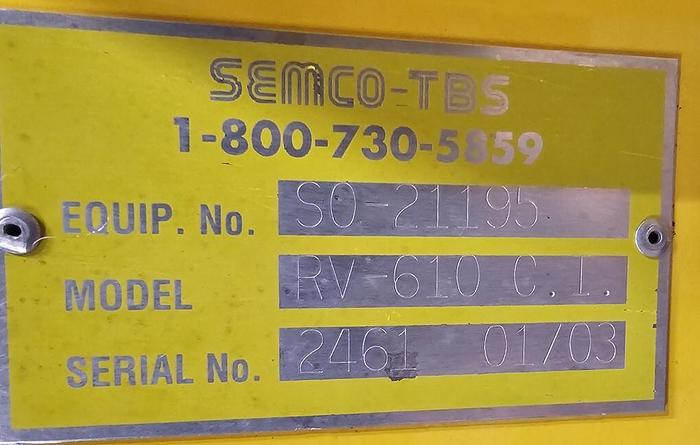 Used USED SEMCO ROTARY AIR LOCK VALVE, SIZE: 10" X 10", CARBON STEEL, WITH CYCLONE