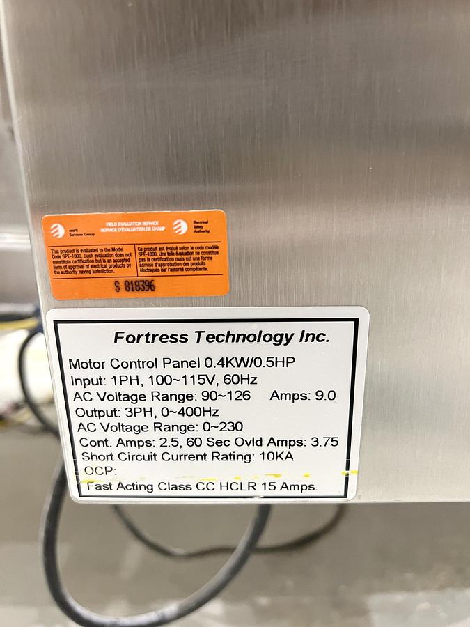 Used Used Fortress Stealth Metal Detector, with Belt Conveyors