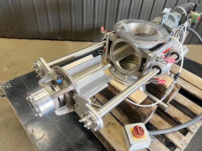 Used USED ROTARY AIR LOCK VALVE, SIZE: 8" X 8", STAINLESS STEEL, CLEAN-IN-PLACE