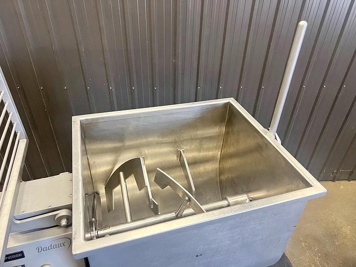 Used USED DADAUX STAINLESS STEEL TILTING PADDLE BLENDER, 7 CUBIC FEET