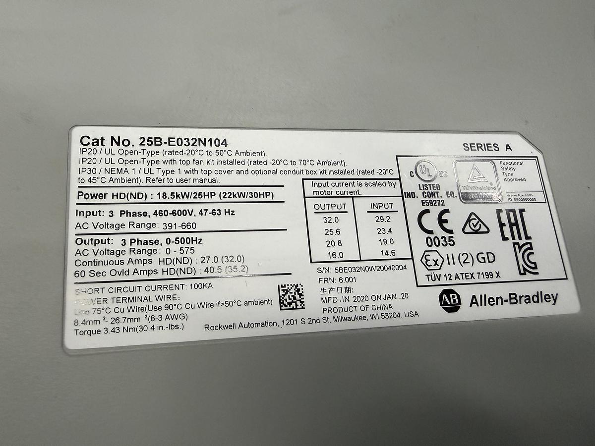 Used Used Allen-Bradley Variable Frequency Drive, 150 HP, 600V