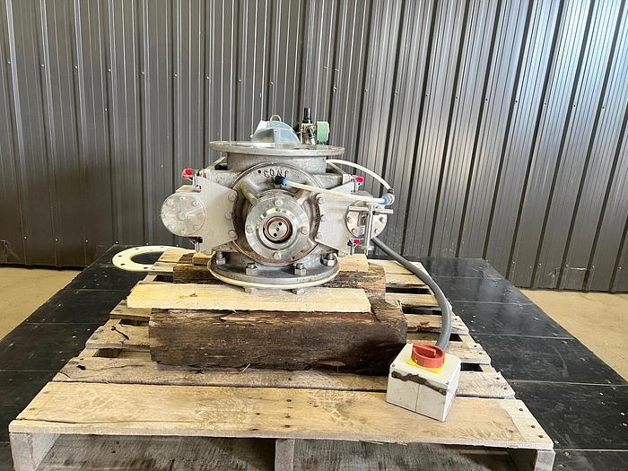 Used USED ROTARY AIR LOCK VALVE, SIZE: 8" X 8", STAINLESS STEEL, CLEAN-IN-PLACE