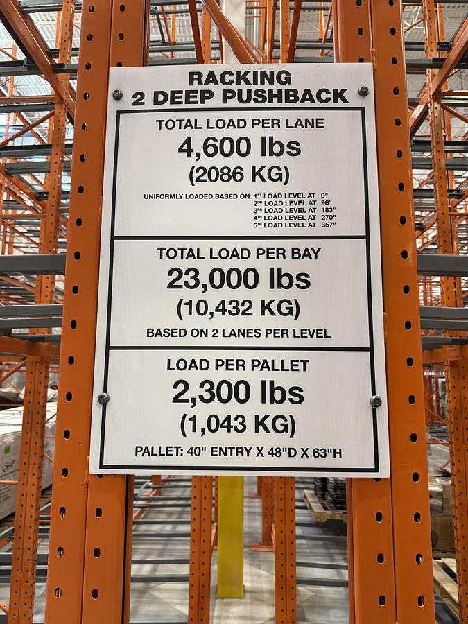 Used Used North American Steel - Redi-Rack Style - Push Back System - 1920 Pallet Positions