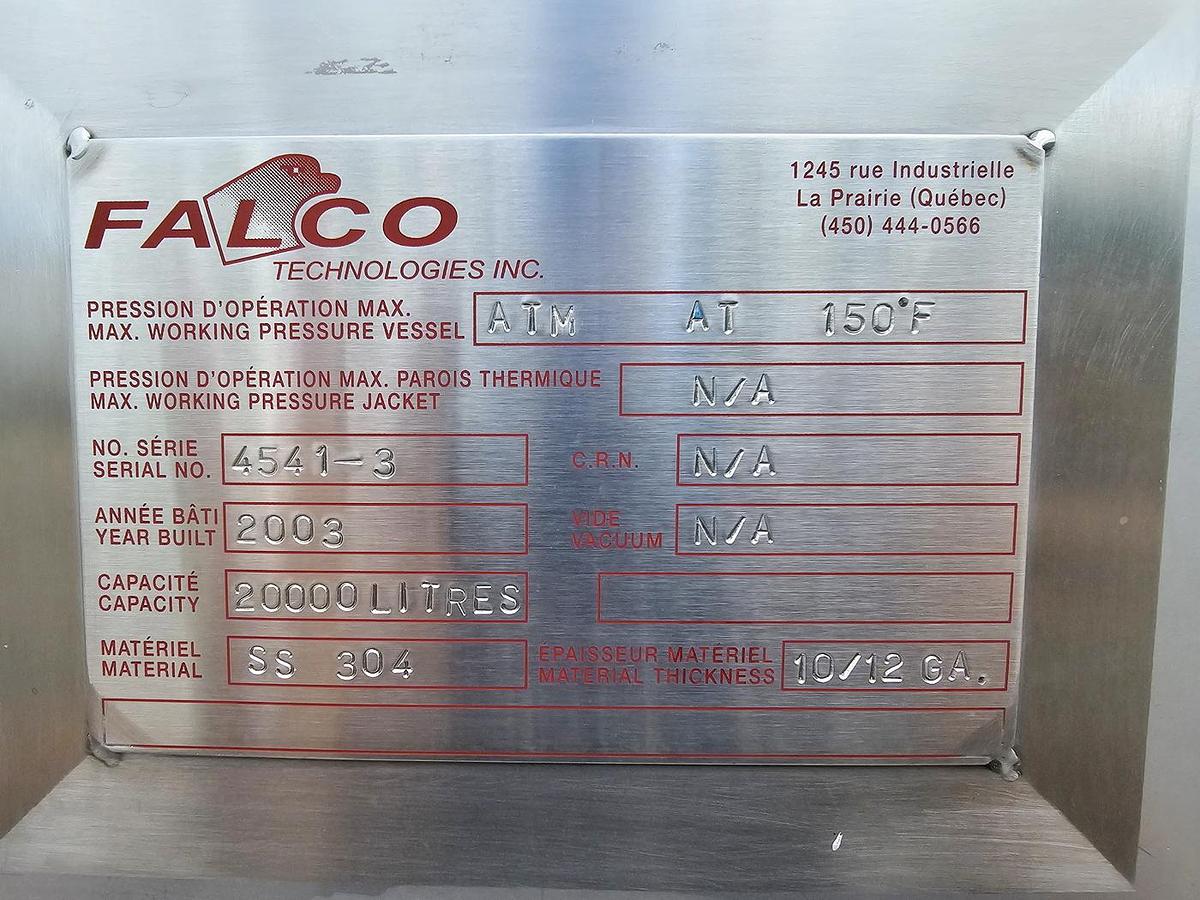 Used Used 5280 Gallon Tank, 304 Stainless Steel