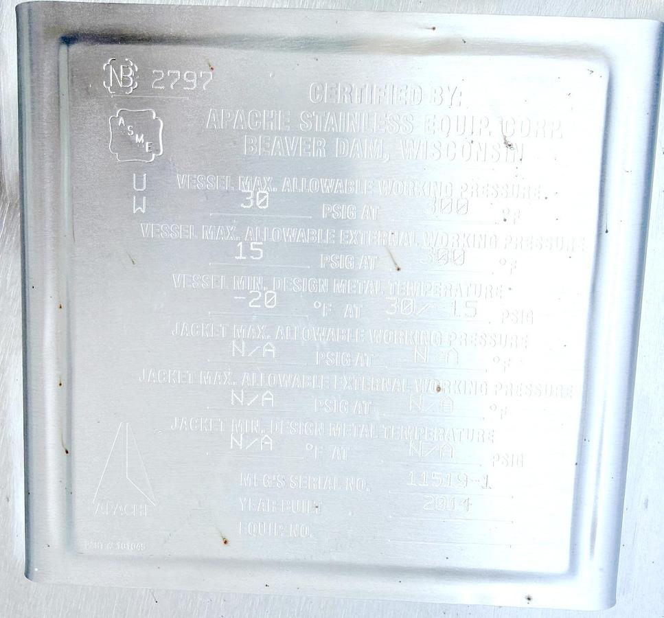 Used Used 5000 Gallon Tank (Vessel), 316 Stainless Steel