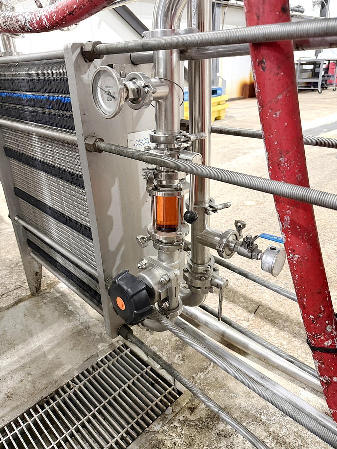 Used Used Alfa Laval Plate Heat Exchanger, Stainless Steel, 254 Sq.ft.