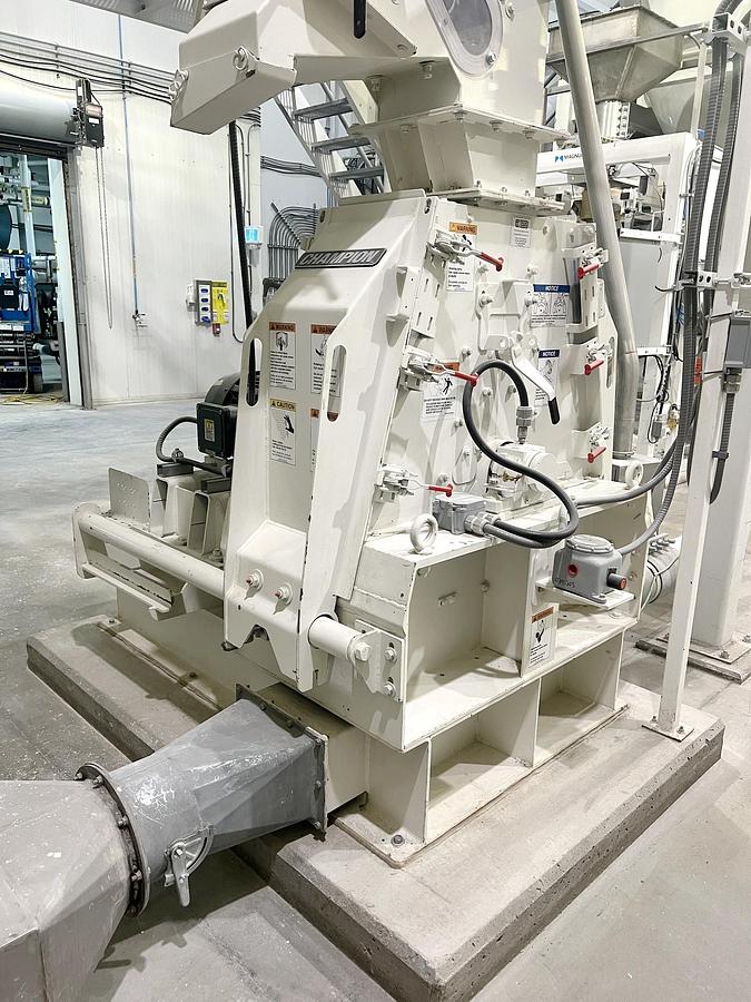 Used Used CPM Roskamp Champion 15 HP Hammermill, With Rotary Feeder & Air Separator