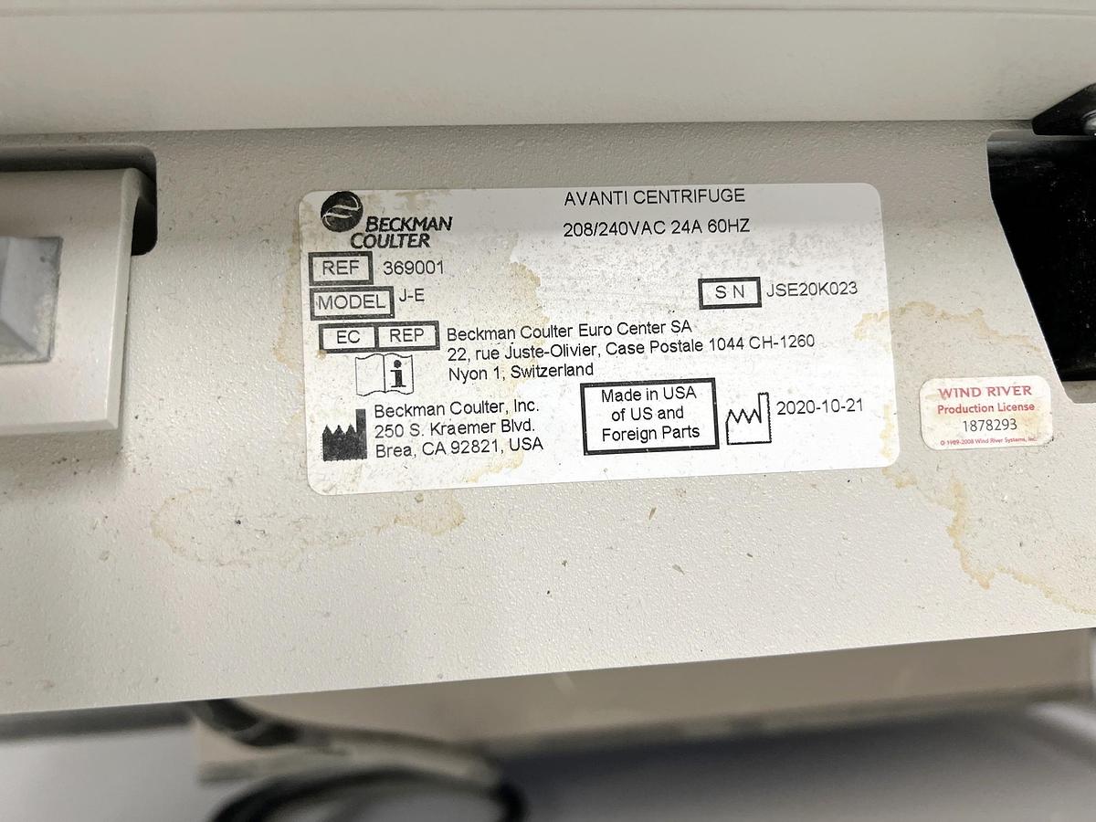 Used Used Beckman Coulter Centrifuge, Model Avanti J-E                