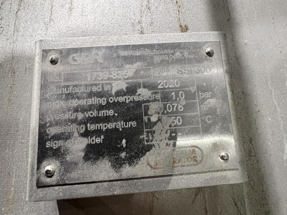 Used Used GEA Westfalia Disc Stack Centrifuge, Model SSI-300-06-772