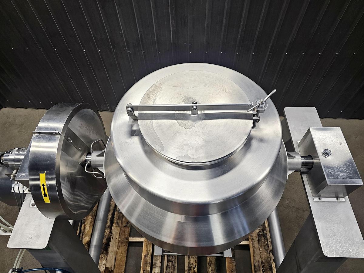 Used Used A&M Process Equipment Double Cone Blender, With Safety cage