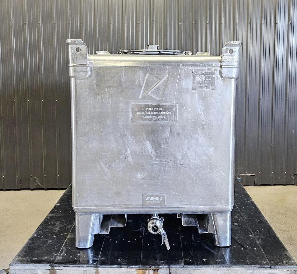 Used Used 350 Gallon IBC Tank (Tote), 304 Stainless Steel