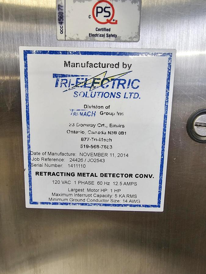 Used Used Fortress Stealth Metal Detector with Belt Conveyor & Pneumatic Rejector