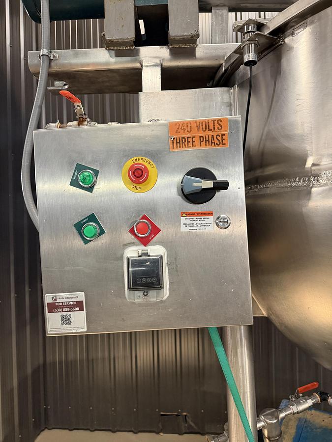 Used Used 200 Gallon Lee Industries Jacketed Kettle, Stainless Steel, With Scrape Agitation