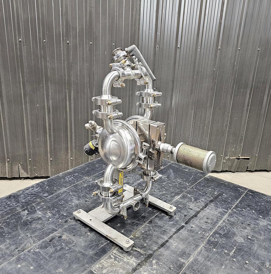 Used Used Wilden Saniflo Diaphragm Pump, 1.5" X 1.5", With Surge Dampener