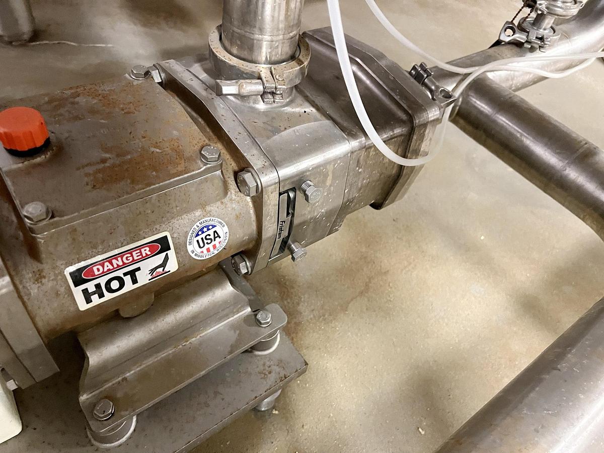 Used Used 1600 Gallon Jacketed Tank, Stainless Steel, With Scrape Agitation & Twin Screw Pump