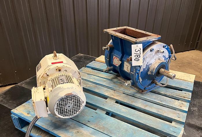 Used USED ROTARY AIR LOCK VALVE, SIZE: 5" X 10", CARBON STEEL