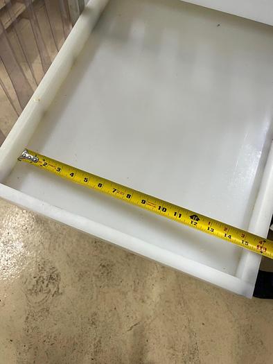 Used LOT OF FOUR STAINLESS STEEL MOBILE RACKS WITH POLY TRAYS