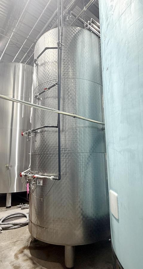 Used Used 2650 Gallon Jacketed Tank, 304 Stainless Steel, With Heat Exchanger & Pump