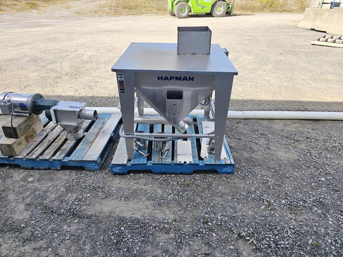 Used Harry Davis NY - Lot 140A - Hopper + Lot 140B - Auger Elevator with Motor (inventoried together)