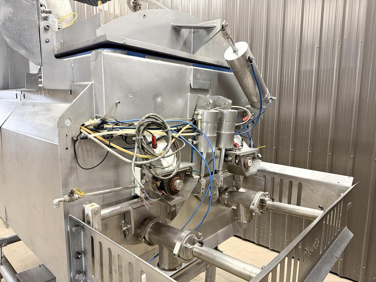 Used Je Recois - Mepaco double ribbon blender, with dumbing column and control panel, jacketed