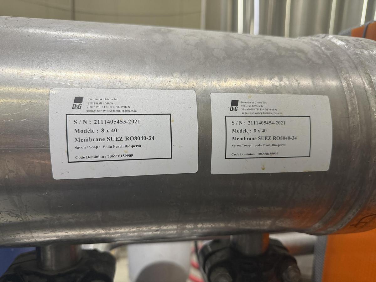 Used Used 2021 Dominion & Grimm Reverse Osmosis Concentrator – 4 Membrane Housings – 575V