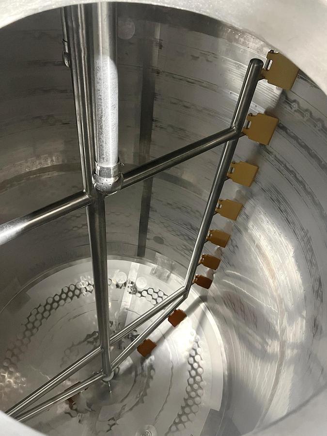 Used Used 2500 Gallon Jacketed Tank, Stainless Steel, With Scrape Agitation & Twin Screw Pump