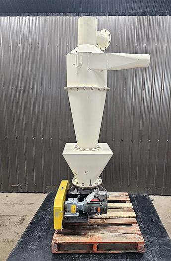 Used USED SEMCO ROTARY AIR LOCK VALVE, SIZE: 10" X 10", CARBON STEEL, WITH CYCLONE