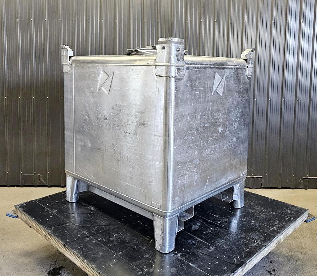 Used Used 350 Gallon IBC Tank (Tote), 304 Stainless Steel