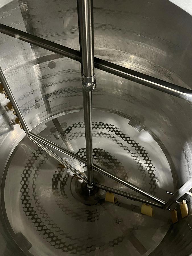 Used Used 2500 Gallon Jacketed Tank, Stainless Steel, With Scrape Agitation & Twin Screw Pump