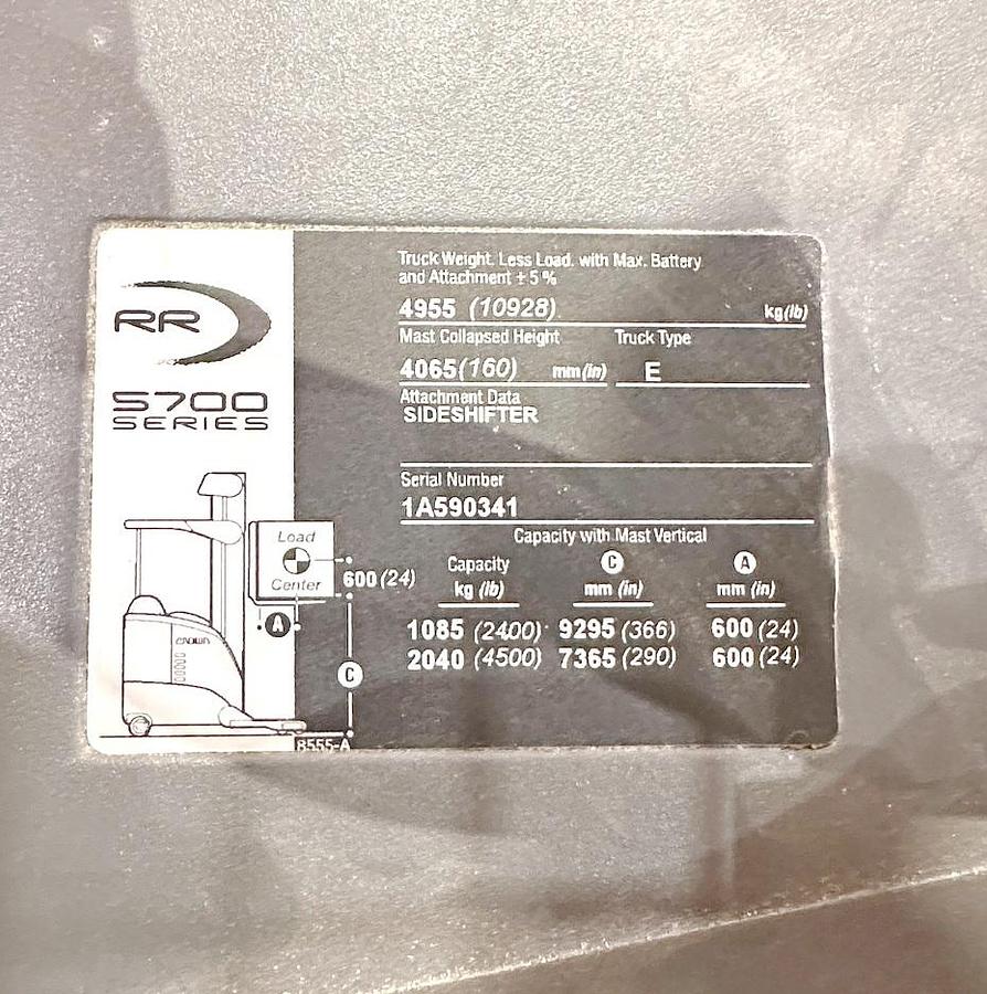 Used Used Crown Reach Truck, Model RR5725-45 