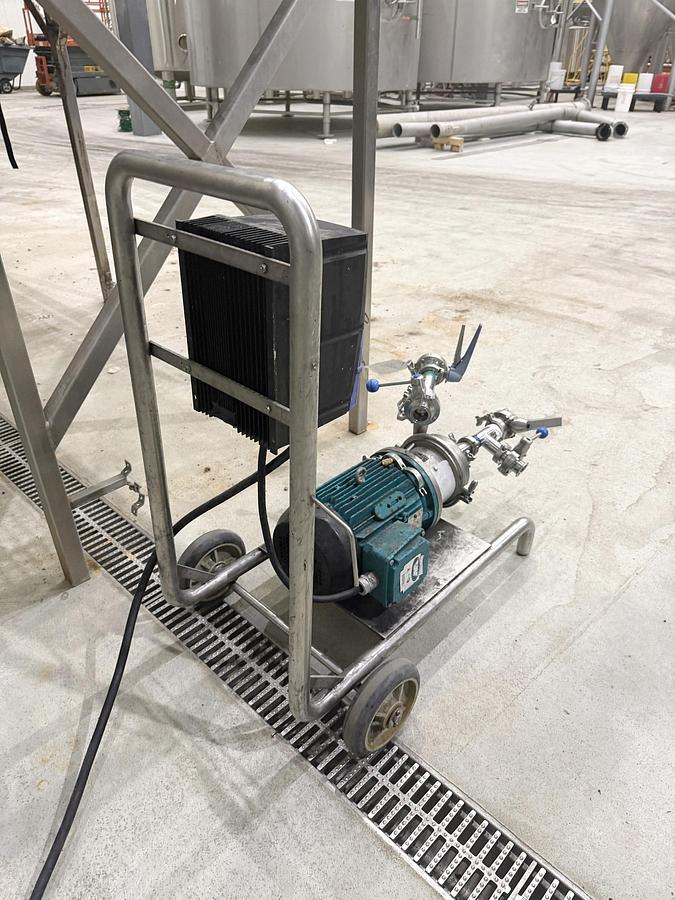 Used Used Inoxpa Centrifugal Pump, 2" X 1.5", 5 HP, with VFD