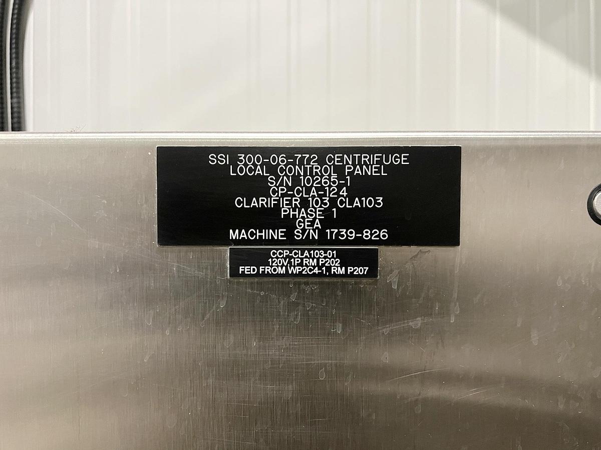 Used Used GEA Westfalia Disc Stack Centrifuge, Model SSI-300-06-772