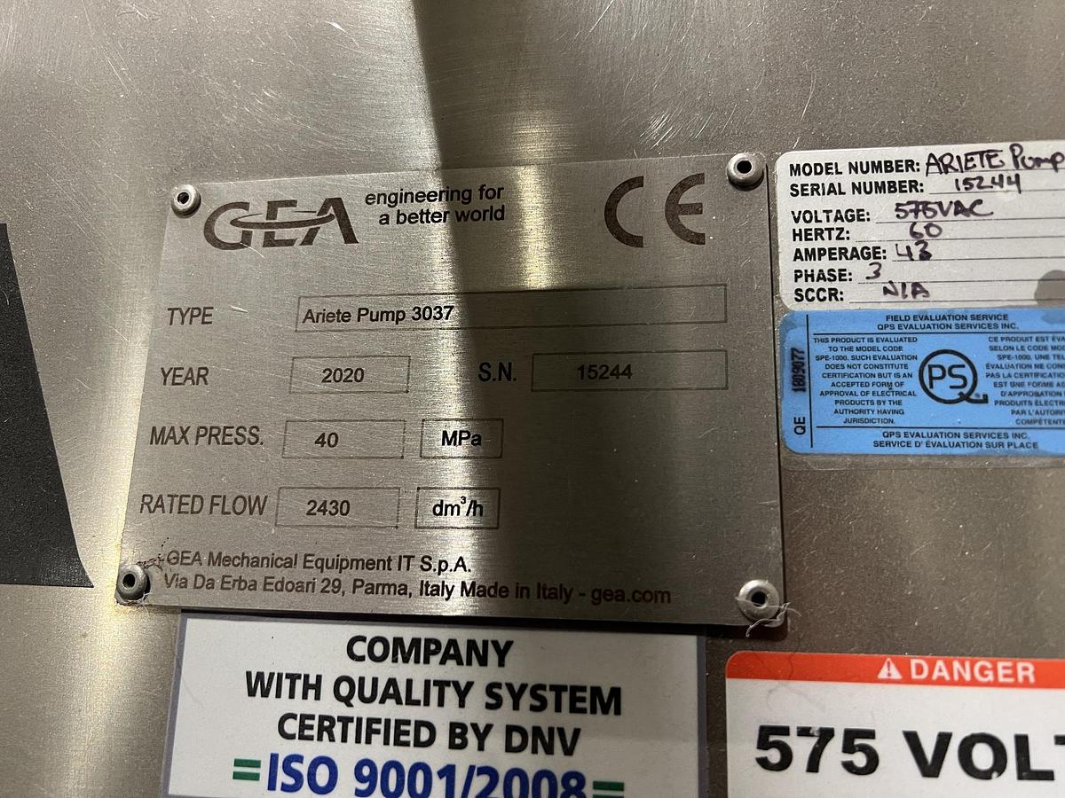 Used Used GEA Ariete 3037 Homogenizer