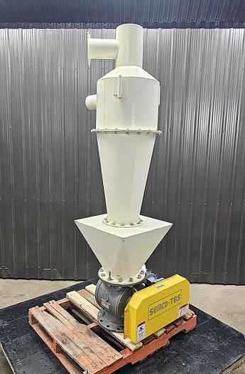 Used USED SEMCO ROTARY AIR LOCK VALVE, SIZE: 10" X 10", CARBON STEEL, WITH CYCLONE