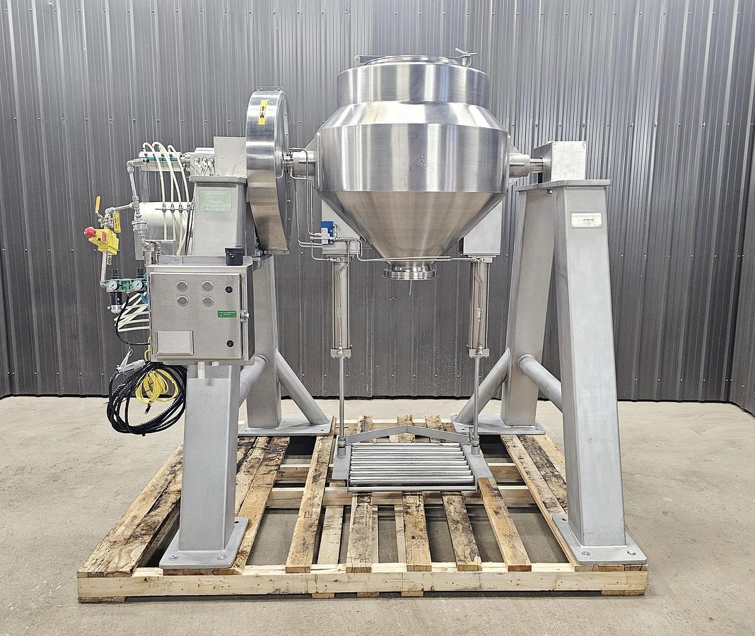 Used Used A&M Process Equipment Double Cone Blender, With Safety cage