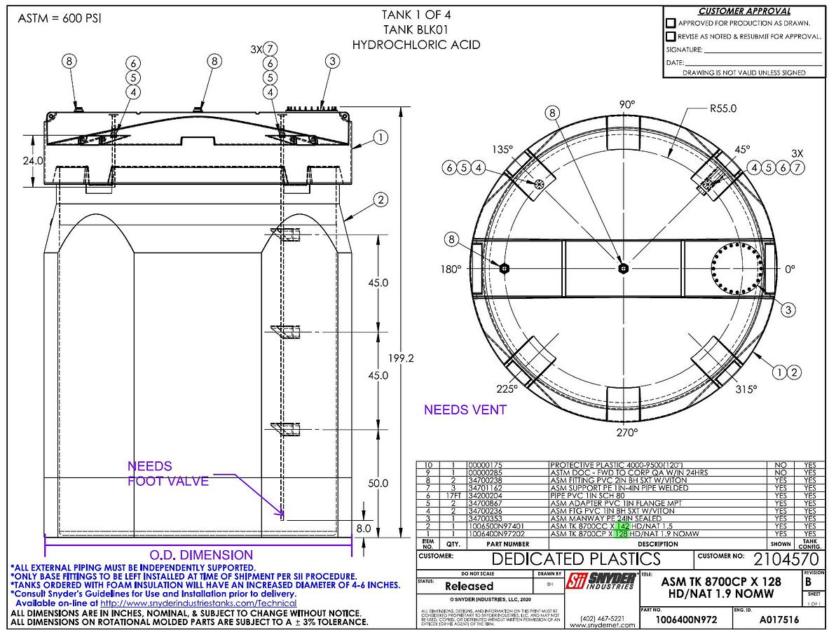 Used Used 5500 Gallon Double Wall Hydrochloric Acid Tank