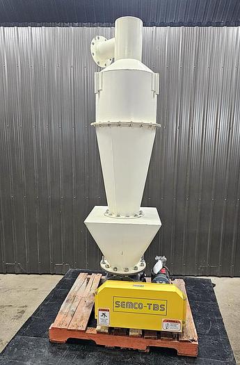 Used USED SEMCO ROTARY AIR LOCK VALVE, SIZE: 10" X 10", CARBON STEEL, WITH CYCLONE