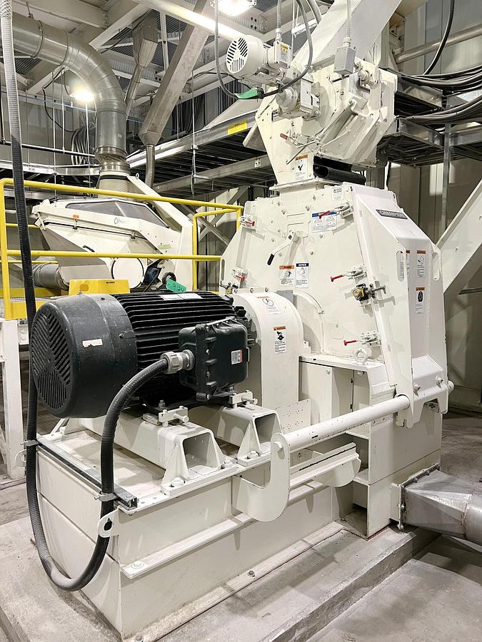 Used Used CPM Roskamp Champion 125 HP Hammermill, With Rotary Feeder