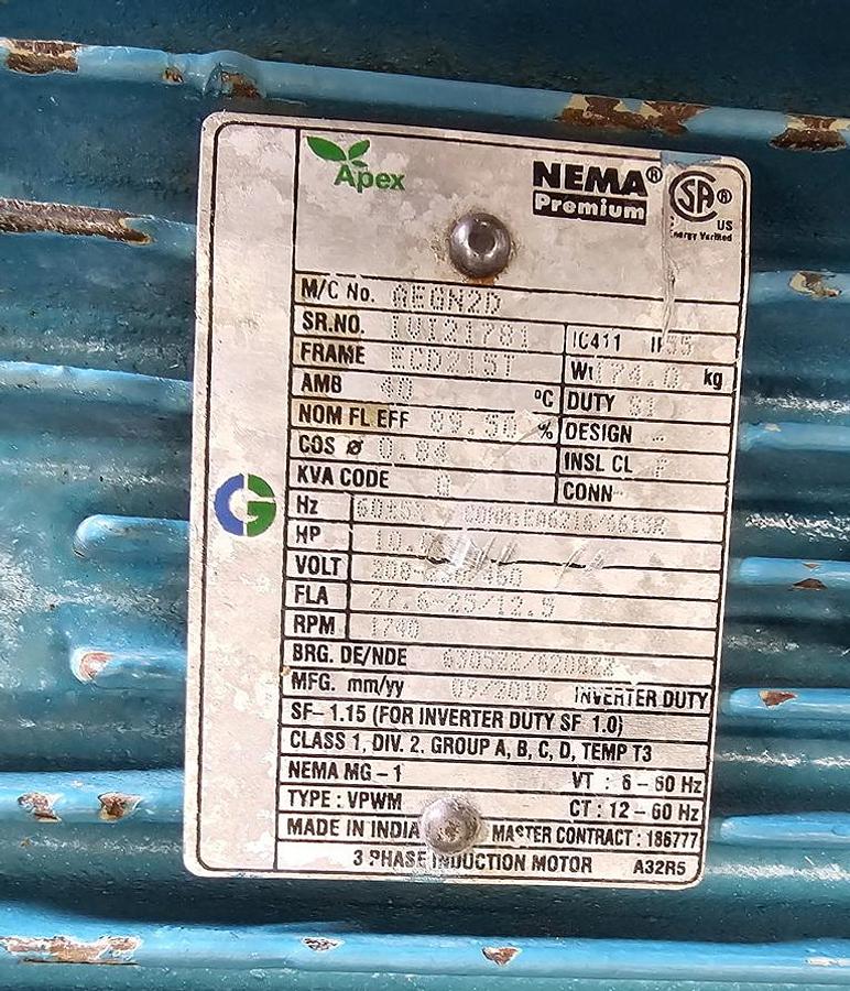 Used Used SPX Rotary Lobe Pump, Model 130-U1, 10 HP