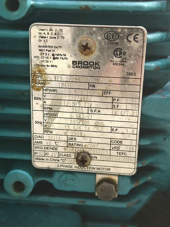 Used Used Inoxpa Centrifugal Pump, 2" X 1.5", 5 HP, with VFD