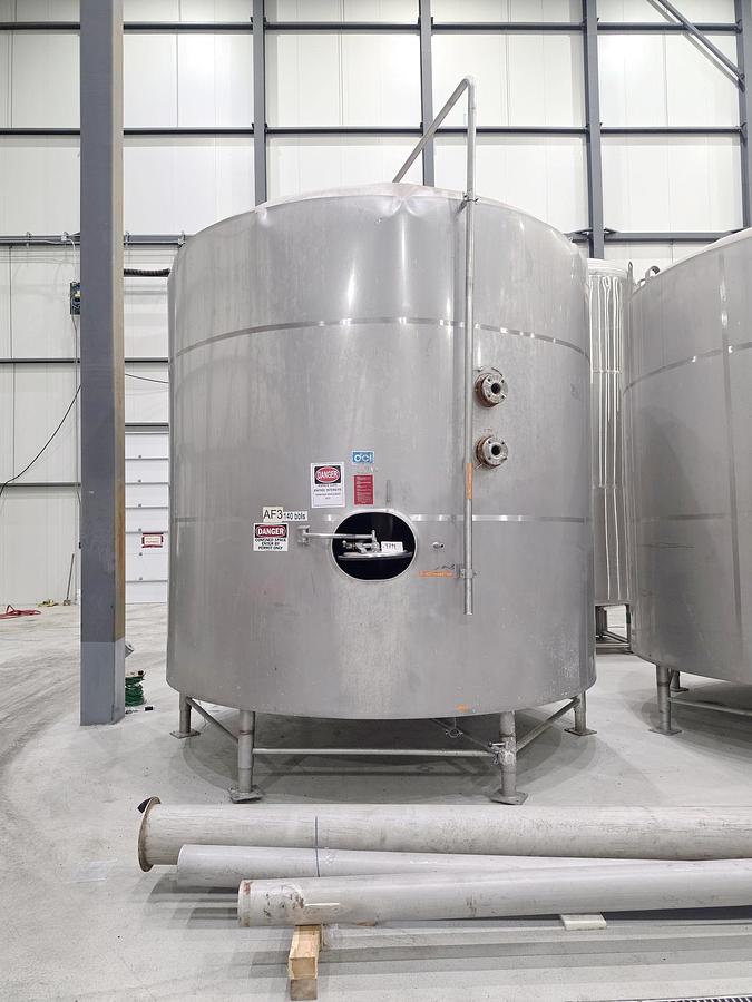 Used Used 7500 Gallon DCI Jacketed Tank, 304 Stainless Steel