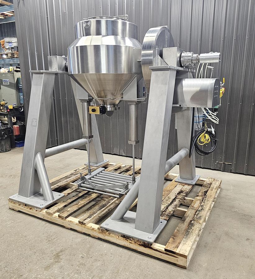 Used Used A&M Process Equipment Double Cone Blender, With Safety cage