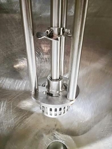 Used USED 200 GALLON JACKETED KETTLE, 316 STAINLESS STEEL, WITH SCRAPE AGITATION & MIXER