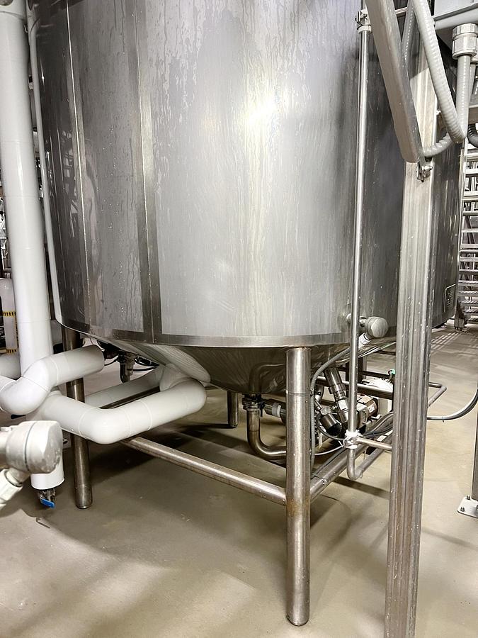 Used Used 1600 Gallon Jacketed Tank, Stainless Steel, With Scrape Agitation & Twin Screw Pump