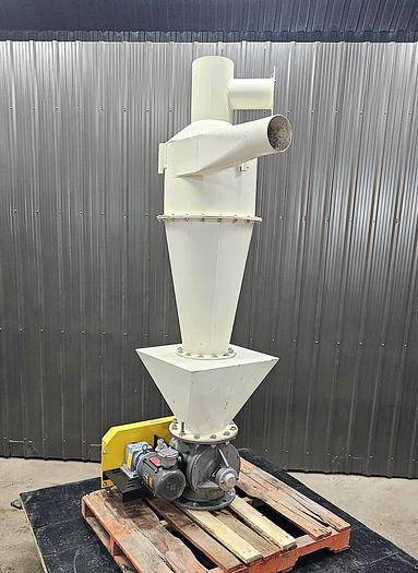 Used USED SEMCO ROTARY AIR LOCK VALVE, SIZE: 10" X 10", CARBON STEEL, WITH CYCLONE