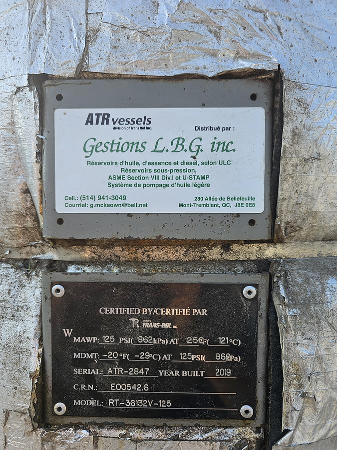 Used Used 600 Gallon Pressure Tank (Vessel), Carbon Steel, Insulated