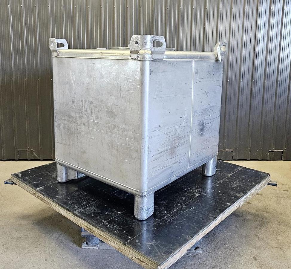 Used Used 350 Gallon IBC Tank (Tote), 304 Stainless Steel