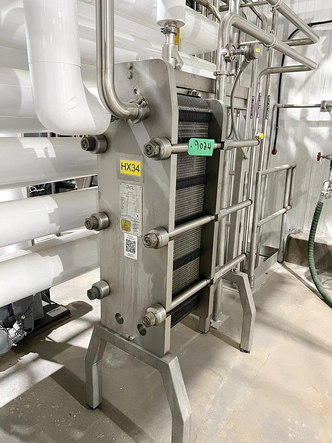 Used Used Alfa Laval Plate Heat Exchanger, Model Front6-FRD, 128.1 Sq.ft